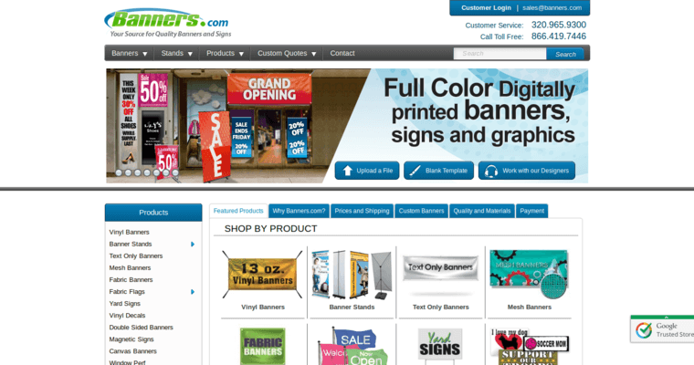 Home page of #2 Top Print Company: Banners.com