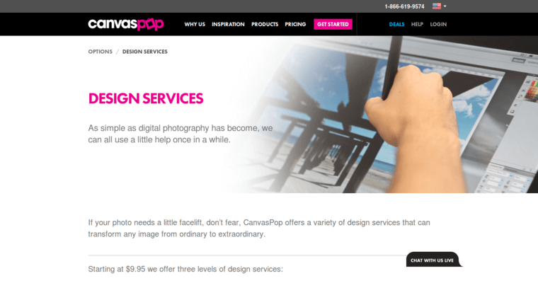 Service page of #1 Top Printing Business: Canvas Pop