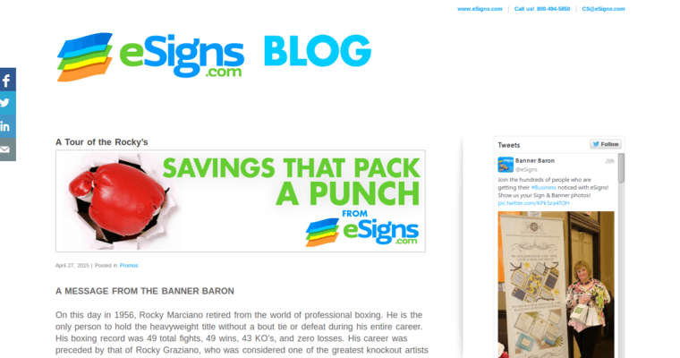 Blog page of #10 Leading Print Firm: eSigns.com 
