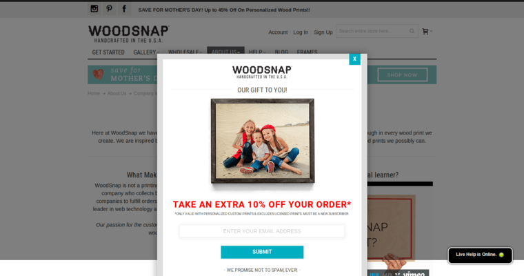 Company page of #6 Top Print Business: Wood Snap
