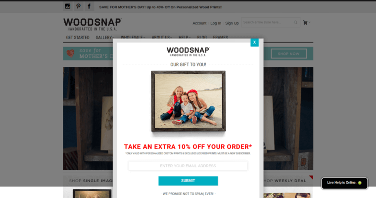 Home page of #6 Leading Printing Business: Wood Snap