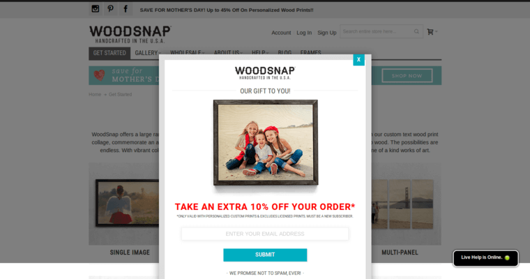Started page of #6 Best Printing Firm: Wood Snap