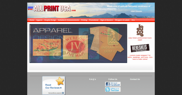 Home page of #4 Leading Banner Printing Agency: All Print USA