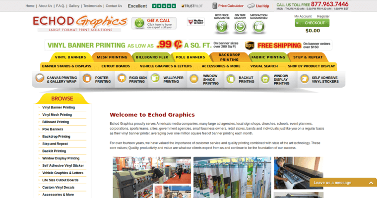 About page of #7 Leading Banner Prints Company: Echod Graphics
