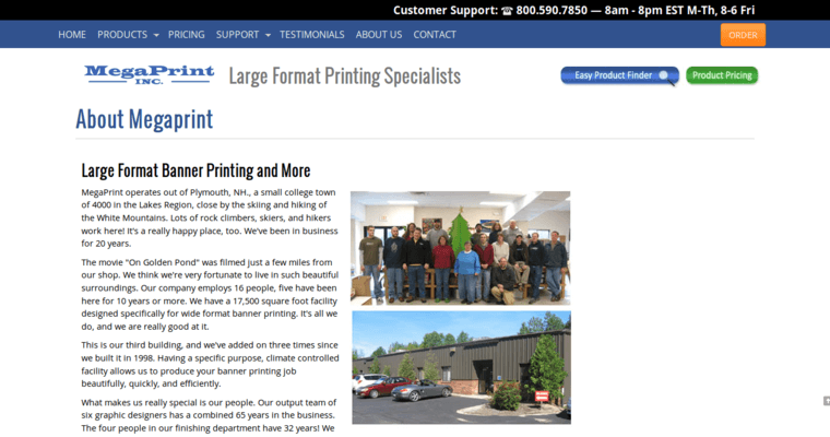 About page of #6 Leading Banner Prints Agency: Megaprint Inc.