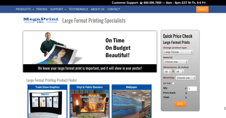 Home page of #6 Leading Banner Printing Business: Megaprint Inc.