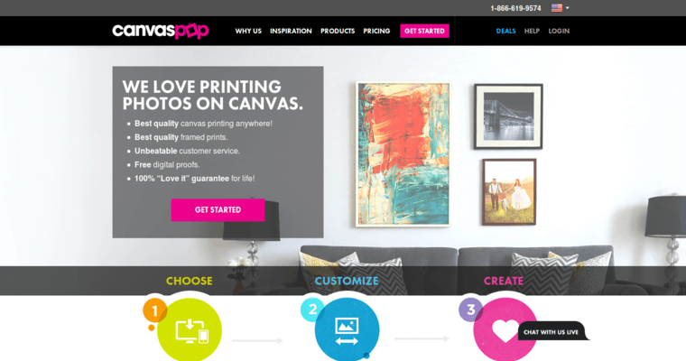 Home page of #1 Top Canvas Print Company: Canvas Pop