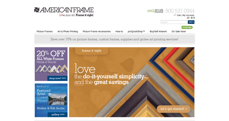 Home page of #4 Top Giclee prints Agency: American Frame 