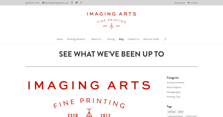Blog page of #7 Best Giclee print Company: Imaging Arts Printing