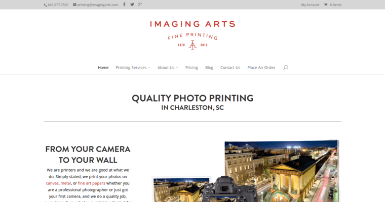 Home page of #7 Best Giclee printing Agency: Imaging Arts Printing