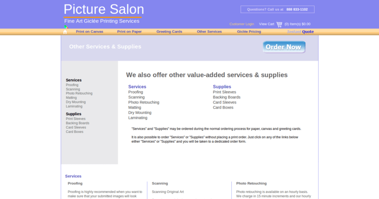 Service page of #2 Best Giclee printing Business: Picture Salon