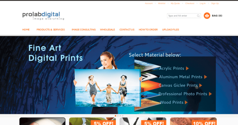 Home page of #5 Best Giclee printing Business: PROLAB Digital