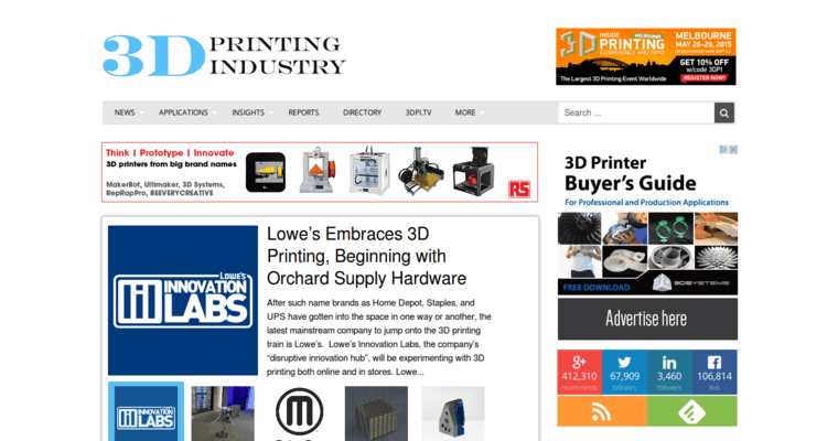 Home page of #9 Top Metal Prints Agency: 3D Printing Industry Limited
