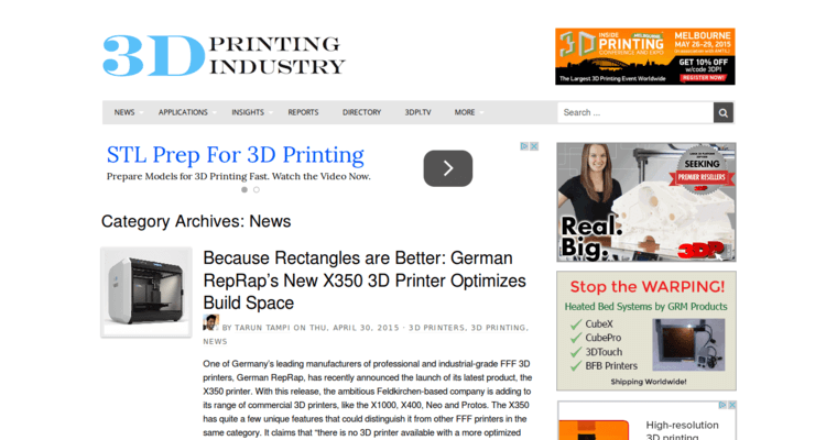 News page of #9 Leading Metal Prints Firm: 3D Printing Industry Limited