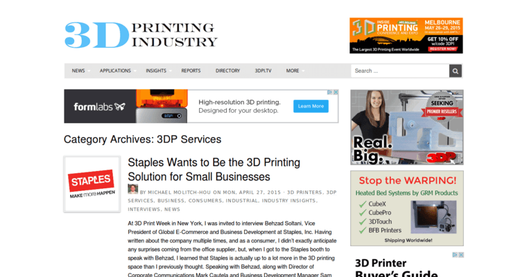 Service page of #9 Leading Metal Prints Agency: 3D Printing Industry Limited
