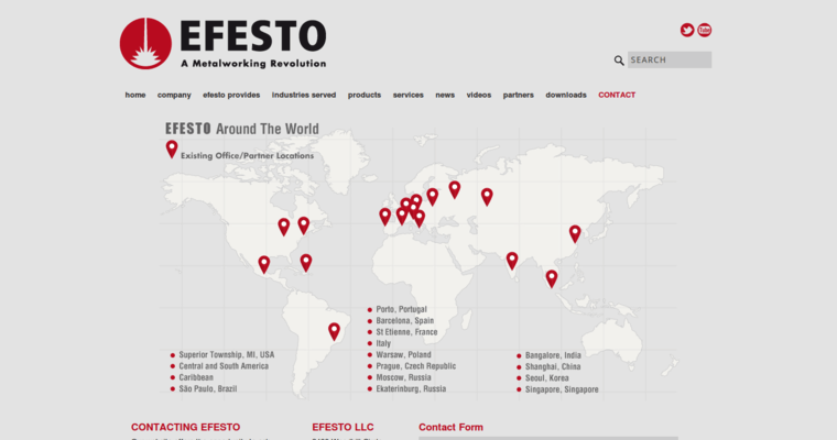 Contact page of #3 Leading Metal Printing Business: EFESTO