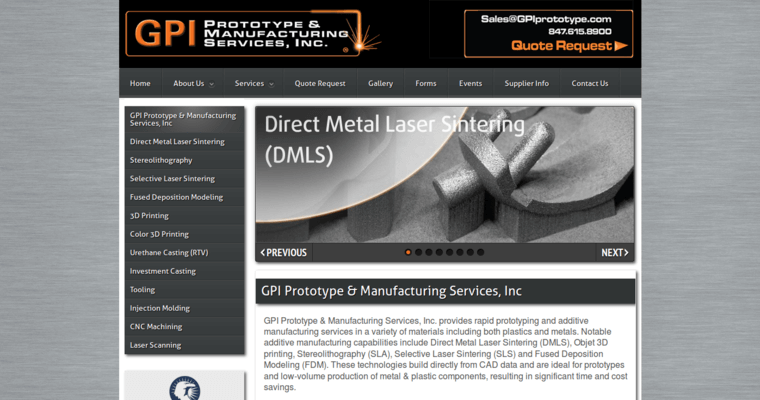 Home page of #6 Top Metal Printing Business: GPI Prototype