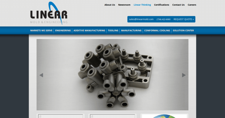 Home page of #10 Top Metal Print Business: Linear Mold & Engineering