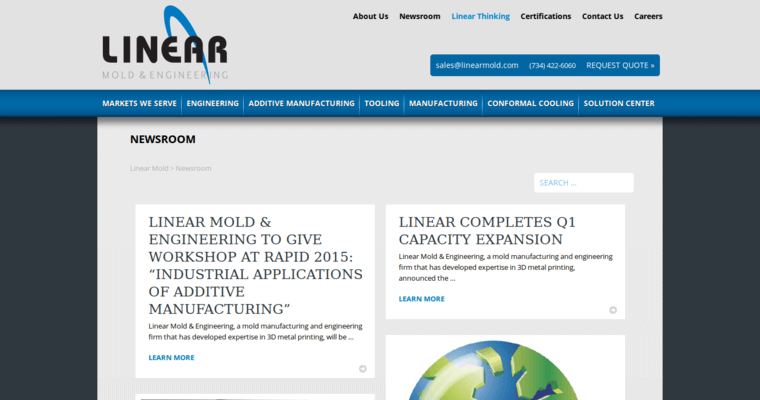 News page of #10 Leading Metal Print Company: Linear Mold & Engineering