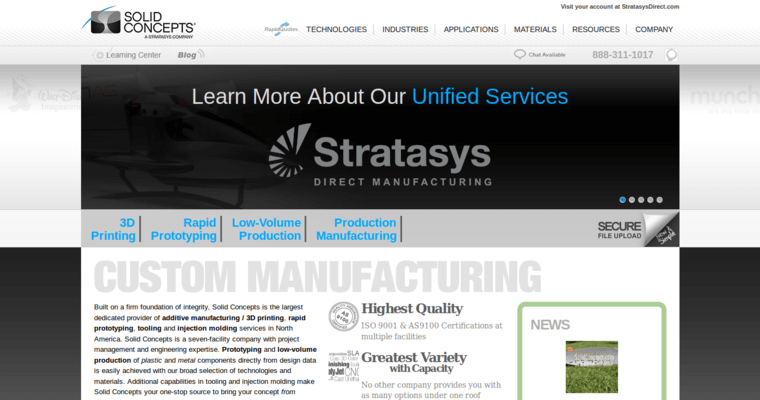 Home page of #2 Leading Metal Print Company: Solid Concepts
