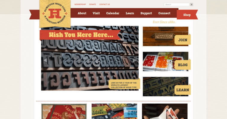Home page of #3 Best Wood print Business: Hamilton Wood Type & Printing Museum
